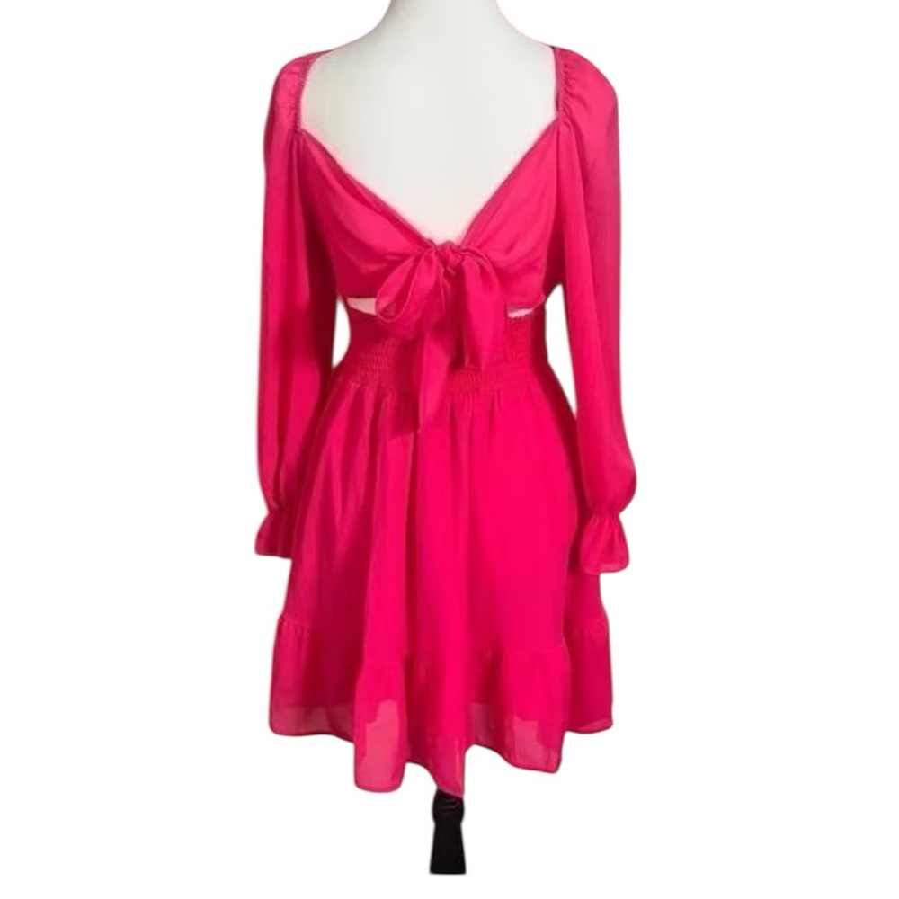 Elegant Pink Tie-Back Dress